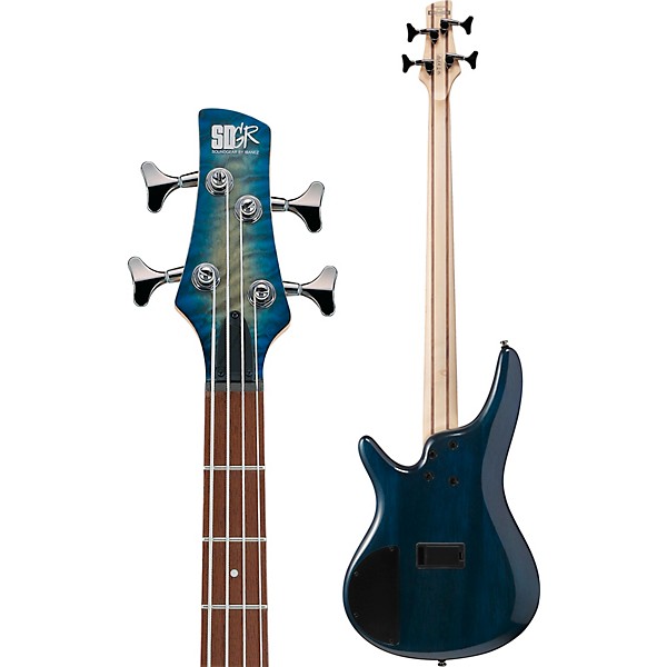 Ibanez SR400EQM Quilted Maple Electric Bass Stained Cosmic Blue Starburst