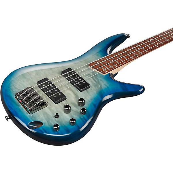 Ibanez SR400EQM Quilted Maple Electric Bass Stained Cosmic Blue Starburst