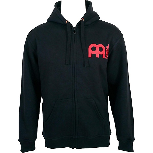 MEINL Zipper Hoodie with Skull Logo on Back Large Black