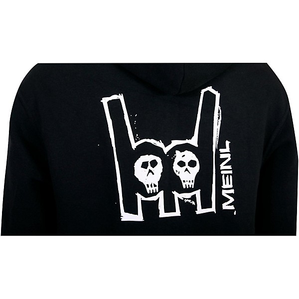 MEINL Zipper Hoodie with Skull Logo on Back Large Black
