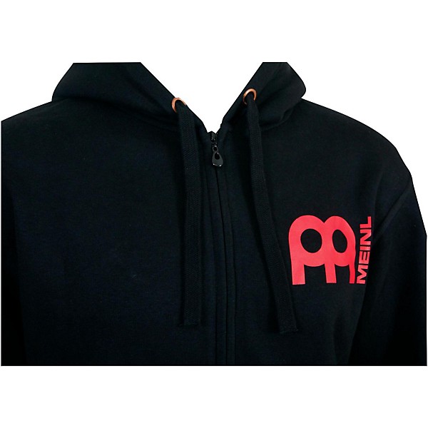 MEINL Zipper Hoodie with Skull Logo on Back Large Black