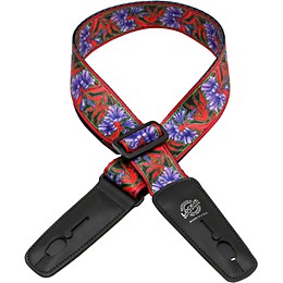 Lock-It Straps Bob Masse Rock Art Leather End Guitar Strap Purple Flowers