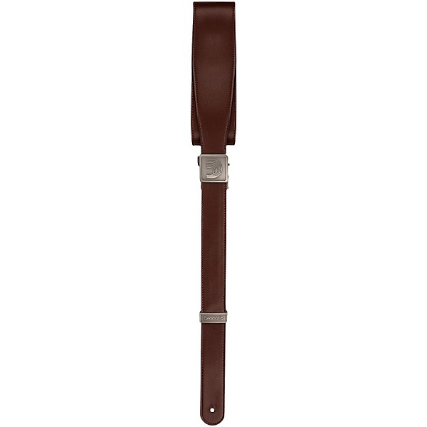 D'Addario Fast Track Adjustable Leather Guitar Strap Brown