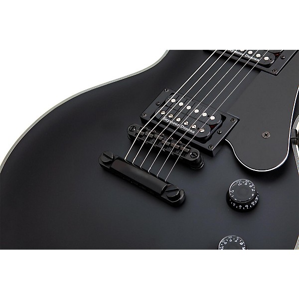 Open Box Schecter Guitar Research Solo-II Custom Electric Guitar Level 2 Satin Black, Black Pickguard 190839259585