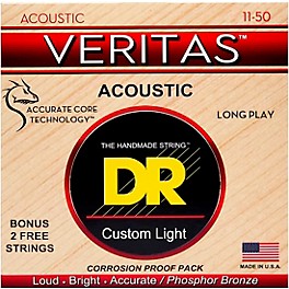 DR Strings Veritas - Perfect Pitch with Dragon Core Technology Custom Light Acoustic Strings (11-50)