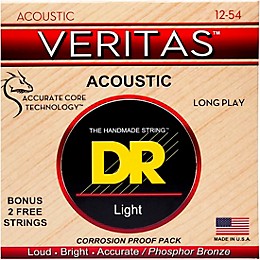 DR Strings Veritas - Perfect Pitch with Dragon Core Technology Light Acoustic Strings (12-54)