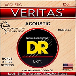 DR Strings Veritas - Perfect Pitch with Dragon Core Technology Light Acoustic Strings (12-54)