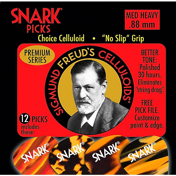 Clearance Snark Sigmund Freud Celluloid Premium Series Guitar Picks .88 mm 12 Pack