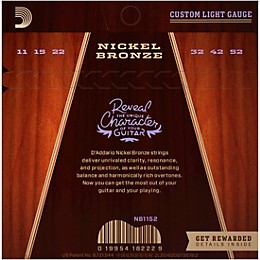 D'Addario NB1152 Nickel Bronze Custom Light Acoustic Strings