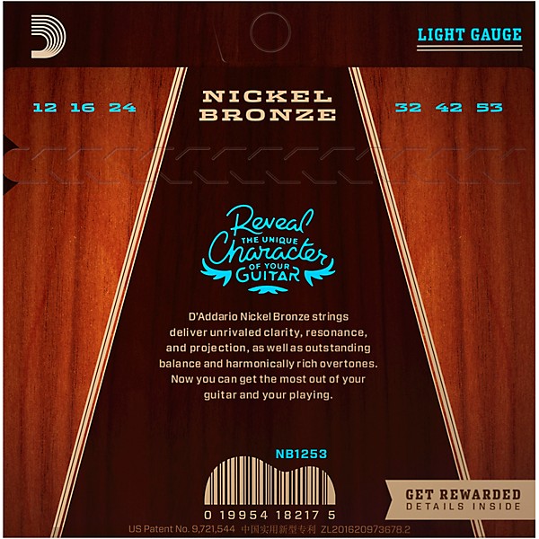 D'Addario NB1253 Nickel Bronze Light Acoustic Strings