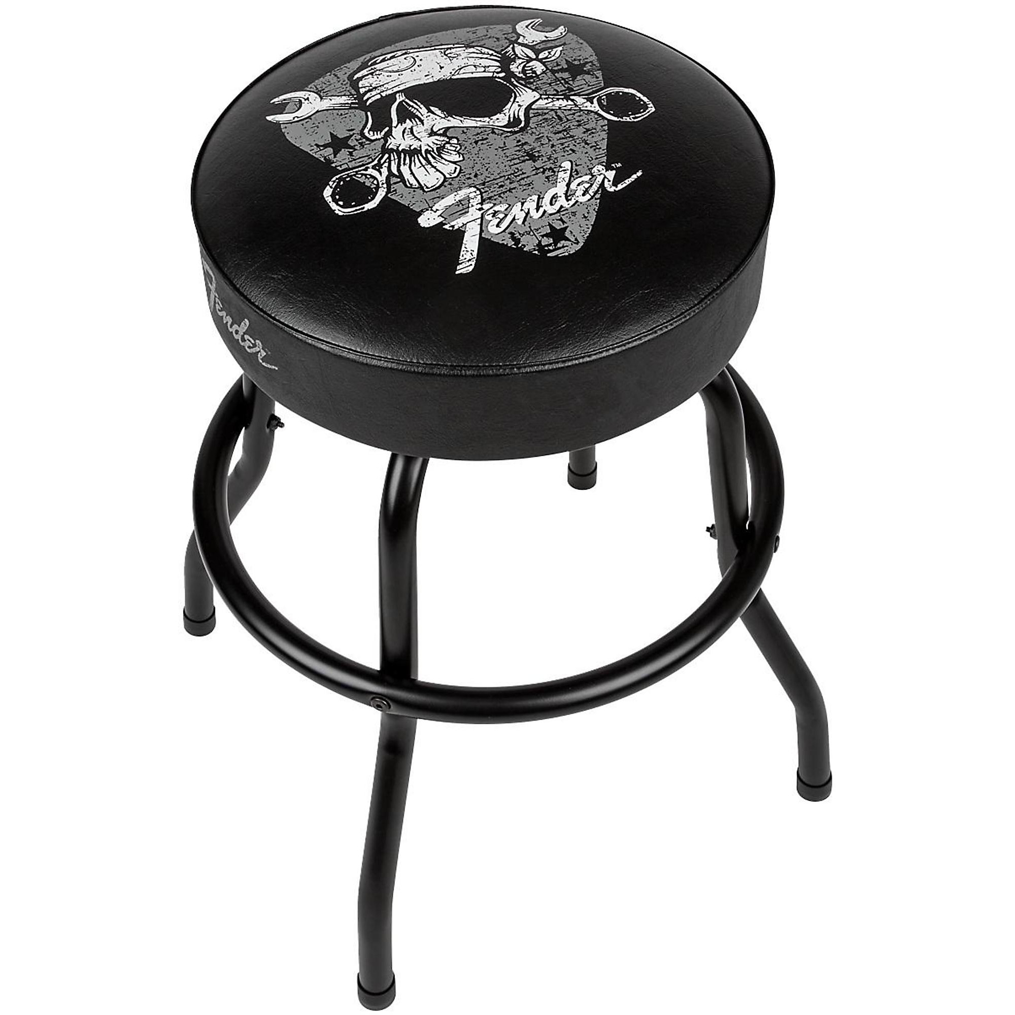 Fender Embossed Black Logo Barstool, Black/Black, 24 - Floor