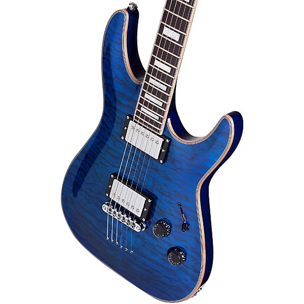 Open Box Schecter Guitar Research C-1 Custom Electric Guitar Level 2 Transparent Midnight Blue 190839033017