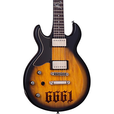 Schecter Guitar Research Zacky Vengeance S-1 6661 Left-Handed Electric Guitar Aged Natural Satin Black Burst for sale