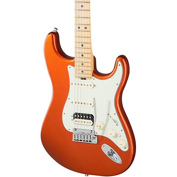 Fender American Elite Stratocaster HSS Shawbucker Maple Fingerboard Electric Guitar Autumn Blaze Metallic