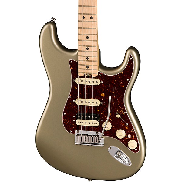 Fender American Elite Stratocaster HSS Shawbucker Maple Fingerboard Electric Guitar Champagne