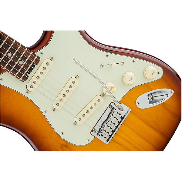 Open Box Fender American Elite Rosewood Stratocaster Electric Guitar Level 2 Tobacco Burst 888366075418