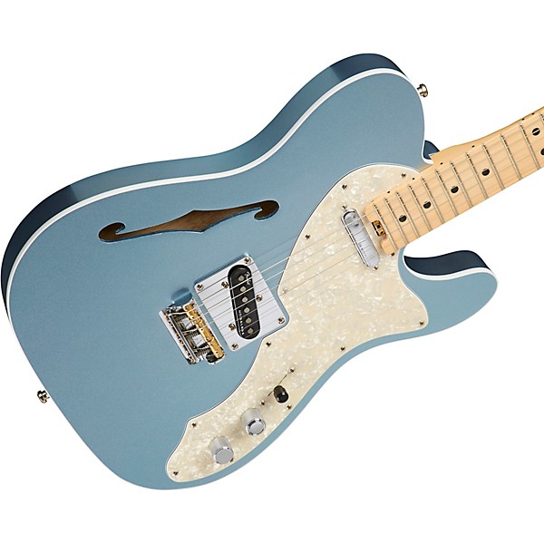 Clearance Fender American Elite Telecaster Thinline Maple Fingerboard Electric Guitar Mystic Blue