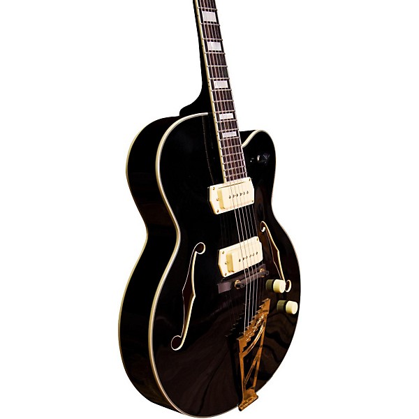 D'Angelico Excel Series 59 Hollowbody Electric Guitar with Stairstep Tailpiece Black