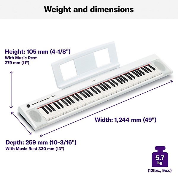Yamaha NP-32 76-Key Piaggero Portable Keyboard White