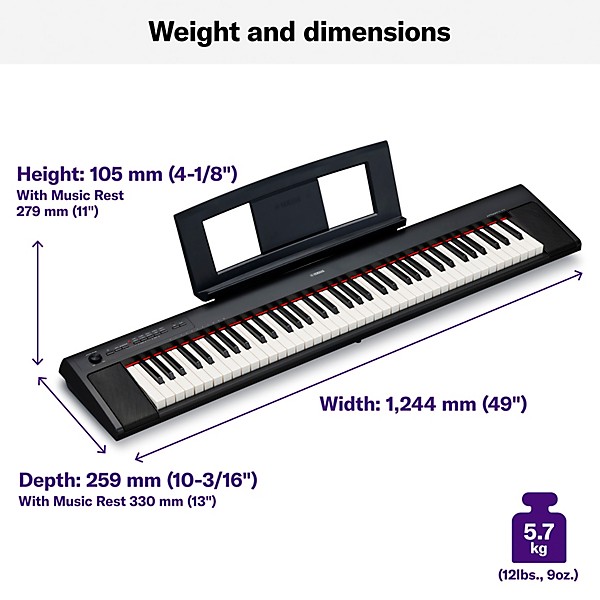 Yamaha NP-32 76-Key Piaggero Portable Keyboard Black
