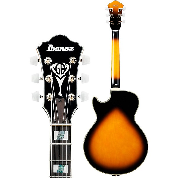 Ibanez GB Series GB10SE George Benson Signature Hollow Body Electric Guitar Brown Sunburst Tortoise Pickguard