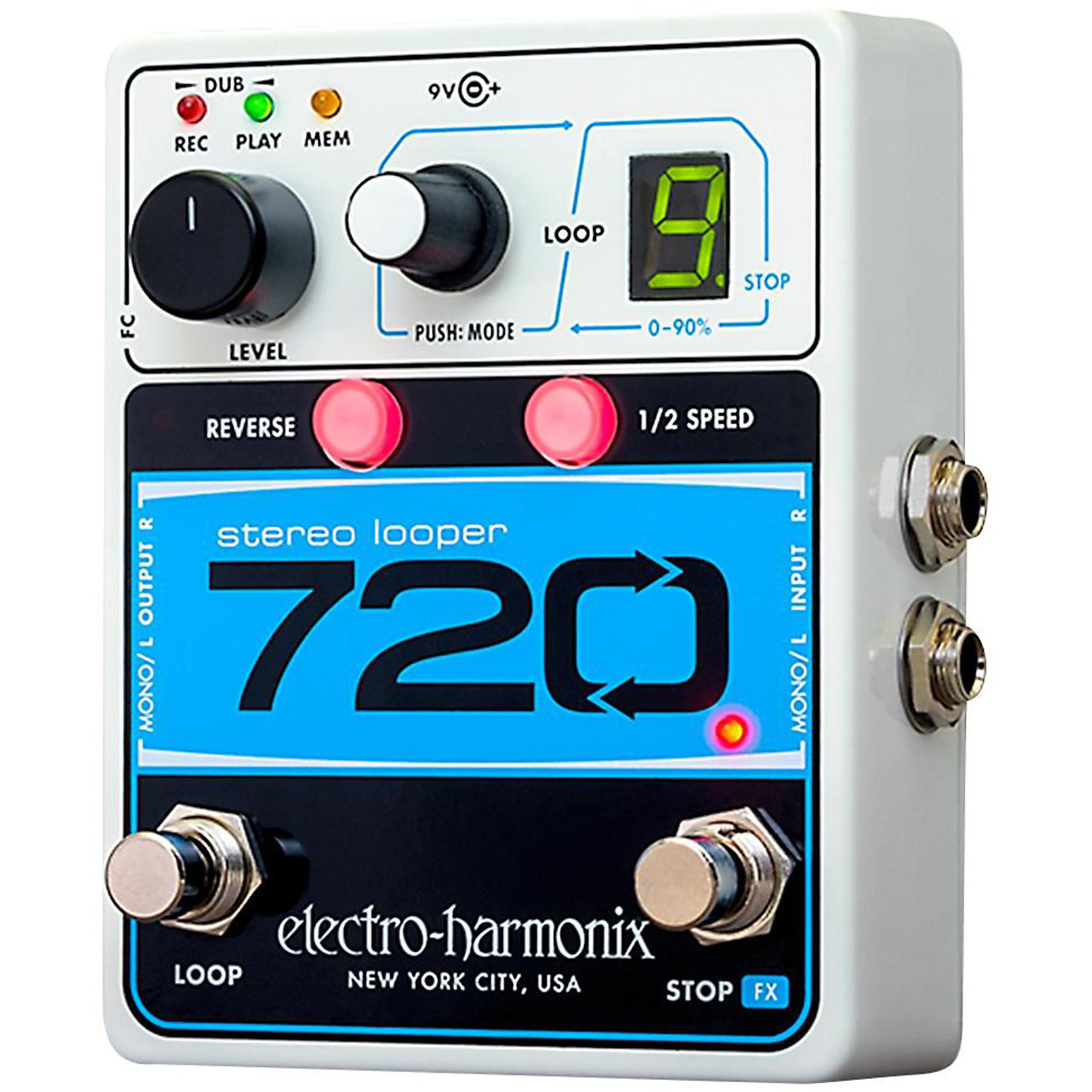 Electro-Harmonix EHX 720 stereo Looper. Looper. Rec Play Dub stop. STLOOP. Dub player