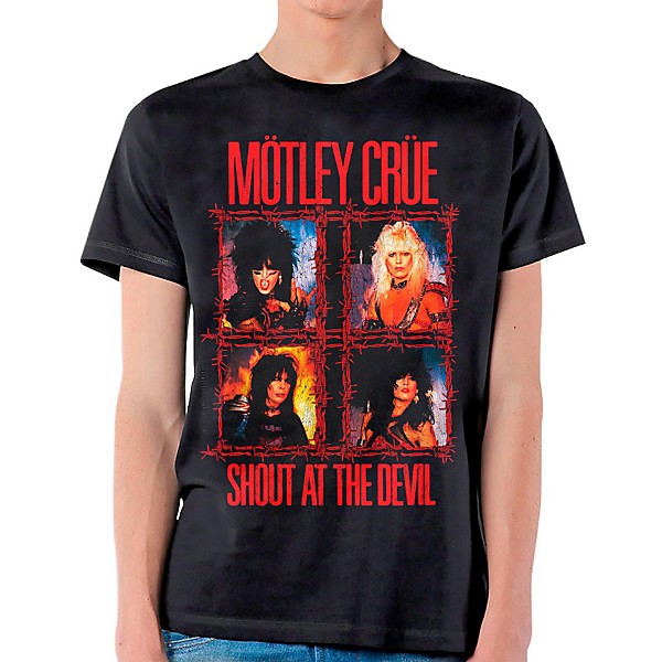 Motley Crue Shout Wire T-Shirt Small Black
