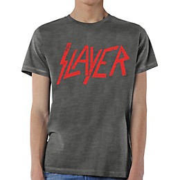 Slayer Distressed Logo T-Shirt Large Gray
