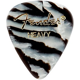 Fender 351 Shape Premium Picks, Zebra Celluloid Heavy 12 Pack Fender 351 Shape Premium Picks, Zebra Celluloid Heavy 12 Pack