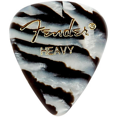 Fender 351 Shape Premium Picks, Zebra Celluloid Heavy 12 Pack for sale
