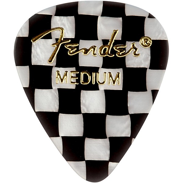 Fender 351 Shape Premium Picks, Checker Celluloid Medium 12 Pack