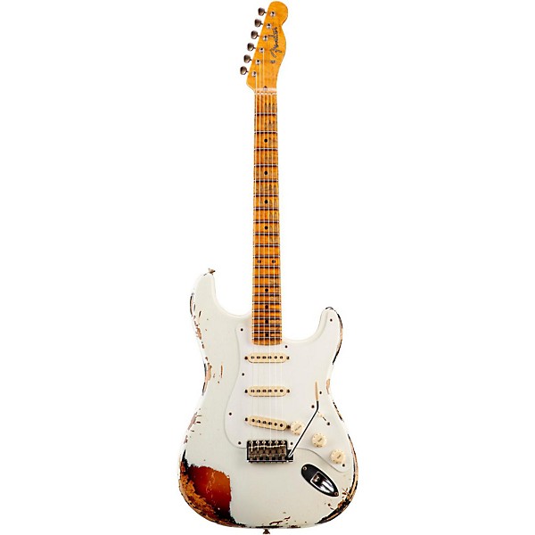 Fender Custom Shop Limited Edition Heavy Relic Mischief Maker Maple Fingerboard Electric Guitar Olympic White over 3-Color...
