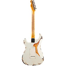 Fender Custom Shop Limited Edition Heavy Relic Mischief Maker Maple Fingerboard Electric Guitar Olympic White over 3-Color Sunburst