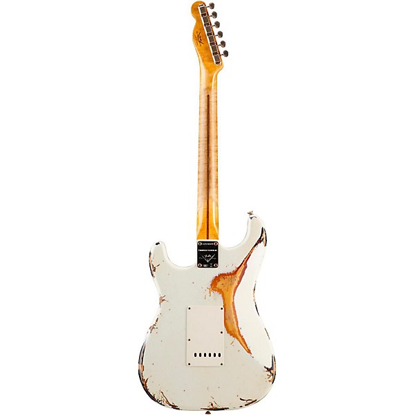 Fender Custom Shop Limited Edition Heavy Relic Mischief Maker Maple Fingerboard Electric Guitar Olympic White over 3-Color...