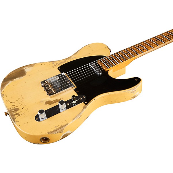 Fender Custom Shop 1951 Heavy Relic Telecaster Maple Fingerboard Electric Guitar Faded Nocaster Blonde