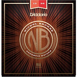 D'Addario NB1253 Nickel Bronze Light Acoustic Strings 2-Pack with EJ16 Phosphor Bronze Light Single-Pack