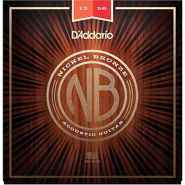 D'Addario NB1356 Nickel Bronze Medium Acoustic Strings 2-Pack with EJ16 Phosphor Bronze Light Single-Pack
