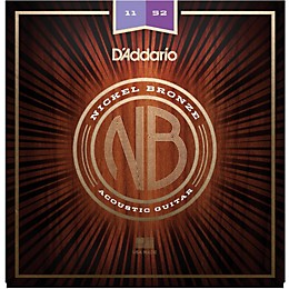 D'Addario NB1152 Nickel Bronze Custom Light Acoustic Strings 2-Pack with EJ16 Phosphor Bronze Light Single-Pack