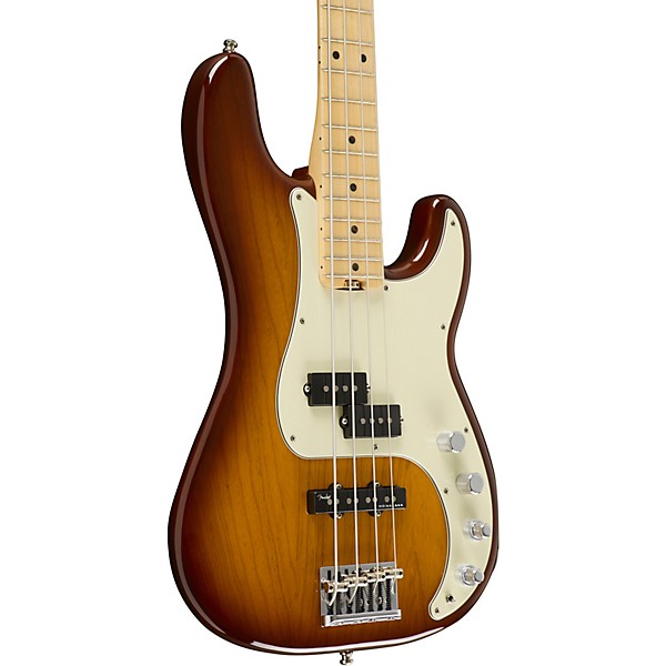 Clearance Fender American Elite Precision Bass Maple Fingerboard Electric Bass Tobacco Sunburst
