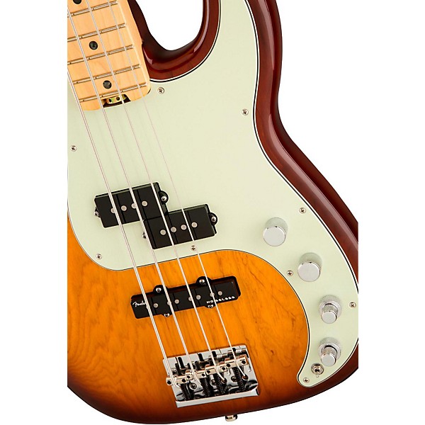 Clearance Fender American Elite Precision Bass Maple Fingerboard Electric Bass Tobacco Sunburst