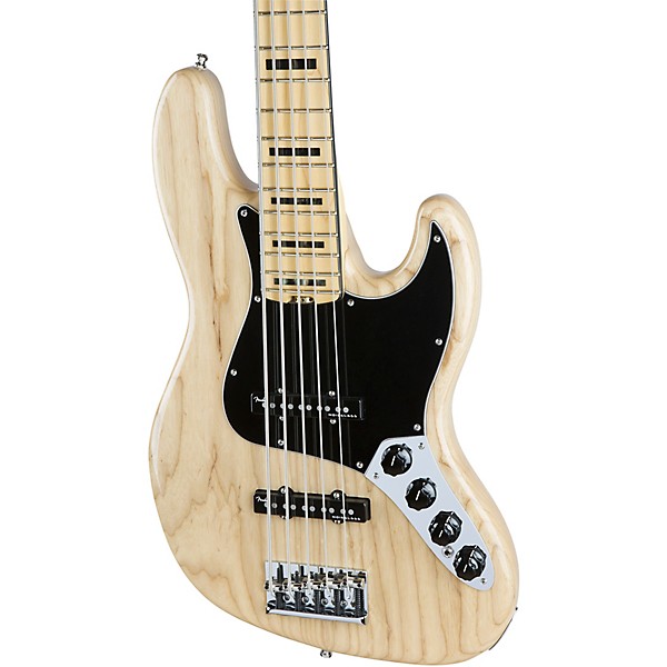 Clearance Fender American Elite Jazz Bass V Maple Fingerboard Natural