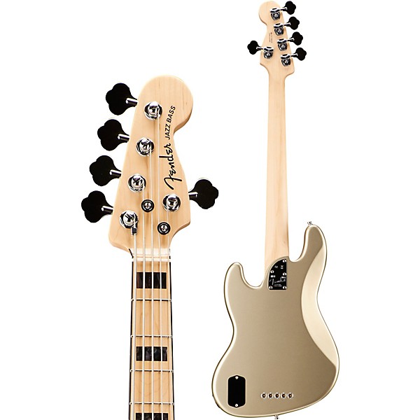 Fender American Elite Jazz Bass V Maple Fingerboard Champagne