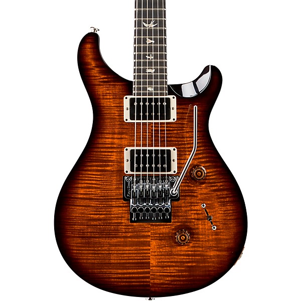 PRS Floyd Custom 24 Carved Flame Maple 10 Top with Nickel Hardware Solid Body Electric Guitar Black Gold Wrap Burst
