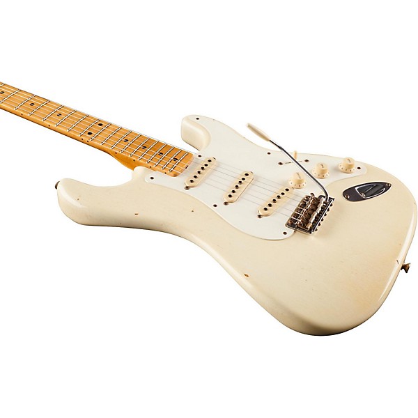 Fender Custom Shop 1957 Journeyman Relic Stratocaster Maple Fingerboard Electric Guitar Aged Olympic White