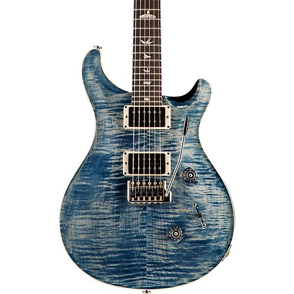 PRS Custom 24 Carved Flame Maple Top with Nickel Hardware Electric Guitar Faded Whale Blue