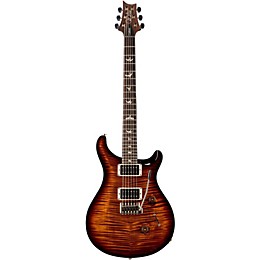Open Box PRS Custom 24 Carved Flame Maple 10 Top with Nickel Hardware Solidbody Electric Guitar Level 2 Black Gold Wrap Burst 190839419293