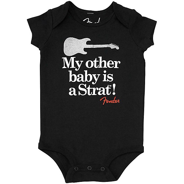 Fender Onesie My Other Baby is a Strat 12 Months Black