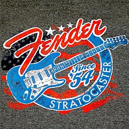 Fender Patriotic Strat T Shirt Small Gray