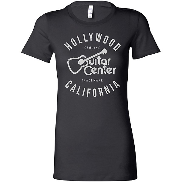 Guitar Center Hollywood CA Ladies Logo T-Shirt Black Large