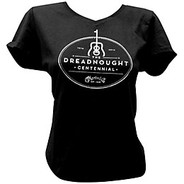 Martin Dreadnought Centennial V-Neck Ladies T-Shirt Medium Black